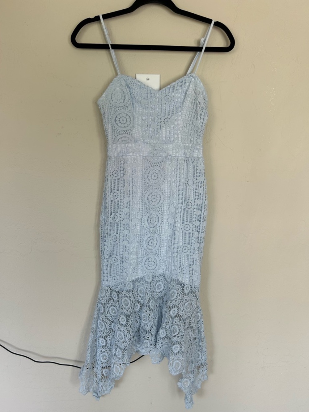 Woman's Baby Blue Lace Dress, Charlotte Russe Size XSMALL (1639)